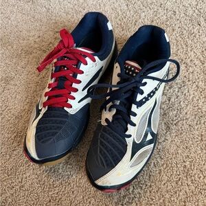 Mizuno Wave Volleyball Court Shoes Red White Blue – Women’s